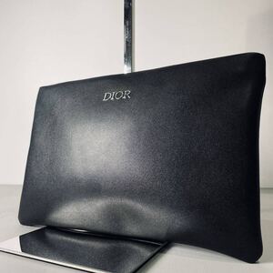 1円～【 未使用品 】 DIOR ディオール ポーチ クラッチバッグ セカンドバック ハンドバッグ ビジネスバッグ レザー メンズ レディース 黒