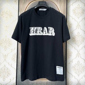 上級EU製＆定価2万◆UABONI*Paris*Tシャツ*ユアボニ*パリ発◆コットン 薄手 個性 半袖 T-shirt プルオーバー カットソー 日常 M/46サイズ