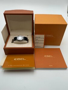 1円 EBEL 9175G31 SS/革 シェル レディース 腕時計 稼働 QZ 10707