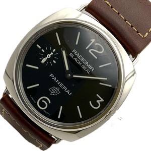 パネライ PANERAI ラジオミール ブラックシール ロゴ PAM00380 ブラック SS 腕時計 メンズ 中古