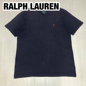 RALPH LAUREN ラルフローレン 半袖Tシャツ L ネイビー レッドポニー