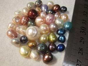 157-6お得!!バロックパール等淡水真珠セット♪カラールースも色々まとめてセット!東洋のパワーストーンpearl製作の際のハネ珠