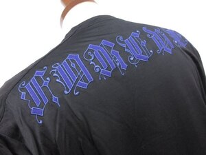 HH極美品【ヴェルサーチ VERSACE 】レーヨン混 クルーネック 長袖 Tシャツ カットソー (メンズ) size50 ブラック イタリア製 □32MT5328□