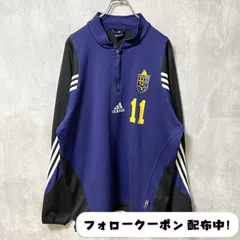 古着　used 　adidas アディダス　Totino-Grace　長袖ハーフジップゲームシャツ　ジャージ　ネイビー　ハイネック