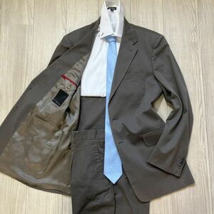 極上!!ポールスミス Paul Smith【イタリア製】 40（Lサイズ程度） 春夏　コットン　グレー系　背抜き　スーツ セットアップ メンズ