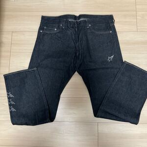 新品未着用 アベイシングエイプ A BATHING APE スワロフスキー製スタークリスタルデニムパンツ　CRYSTAL DENIM PANTS サイズXXL 日本製　