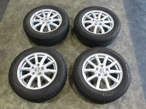 【スタッドレスタイヤset】 ダンロップ ウインターマックス 205/60R16 16インチ 6.5J +53 5H PCD114.3 4本set VOXY、ノア等 H24090901