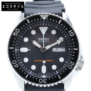 美品/ SEIKO セイコー SRPE37 4R35-03W0 プロスペックス サムライ ダイバーズ200m 自動巻 腕時計 シルバー/ブラック メンズ