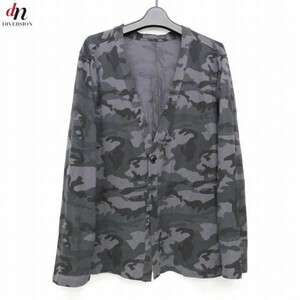 SOPHNET. ソフネット CAMOUFLAGE SEED STITCH ONE BUTTON CARDIGAN コットン 長袖 Vネック カモフラ 迷彩 1B カーディガン BLACK L