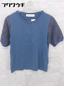 ◇ BEAUTY & YOUTH ビューティアンドユース UNITED ARROWS ニット 半袖 Tシャツ カットソー ブルー * 1002800190393