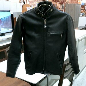 9526【 1円～ 】 ショット Schott N.Y.C. MADE IN U.S.A. ライダース レザー 革 ジャケット 34 古着