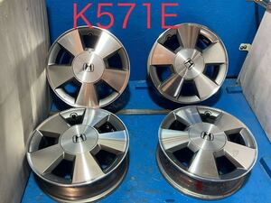 〈K571E〉ホイール4本セット　HONDA 純正　14インチ4.5J オフセット+45 PCD4H100 ハブ55mm ボルト穴13mm