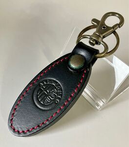 ◆【未使用】アルファロメオ ALFA ROMEO★キーホルダー 黒 赤ステッチ