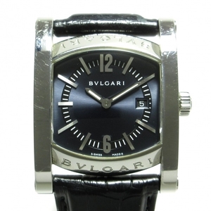 BVLGARI(ブルガリ) 腕時計 アショーマ AA39S メンズ SS/革ベルト ダークグレー