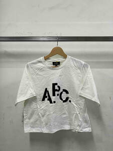 IENA イエナ A.P.C ロゴTシャツ 半袖Tシャツ カットソー サイズS 綿100% 日本製 ホワイト 文字 丸首 プリント