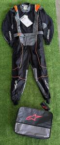 未使用保管品★ alpinestars KART SUIT KMX-3 V2 BLACK WHITE ORANGE Lサイズ(54) カートスーツ アルパイン 領収OK h1101-3