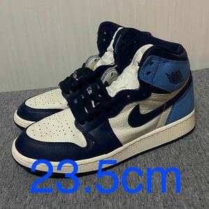 23.5cm Nike GS Air Jordan 1 Retro High Obsidian University Blue ナイキ エア ジョーダン unc legend navy 575441-140