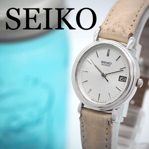 500 SEIKO シルバー ピンク デイデイト レディース腕時計　シンプル