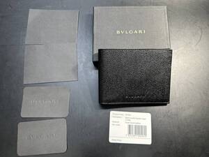 極美品　BVLGARI　ブルガリ　二つ折り財布　メンズ　コンパクトウォレット　札入れ　20495　NS00477