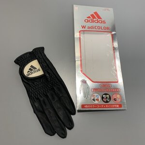 1円〜　adidas　アディダス　ゴルフ　グローブ　黒　M　19cm　合皮　C2991