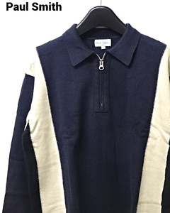 M【Paul Smith LONDAN Harf Zip Knit 677403 1722 ポールスミス ロンドン ハーフジップ ニット セーター コットンニット】