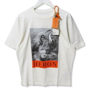 未使用 HERON PRESTON ヘロンプレストン NF HERON BW SS TEE HMAC22-007 プリント 半袖Tシャツ WHITE S タグ付き 27106148