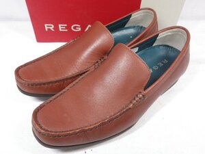 超美品 【リーガル Regal】 レザー Uチップ スリッポン ローファー 紳士靴 (メンズ) size25 ブラウン系 □30MZA6498□