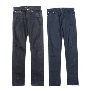 TG9203 アーペーセー/A.P.C. 2点セット メンズ29 ボタンフライ デニムパンツ ジーンズ ジーパン ネイビー/ブルー系