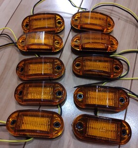 １０個セット　　アンバー サイドマーカー　10v-30v兼用　車高灯 LED キャンピングカー　トラック　取り付けネジ 6LED ip67