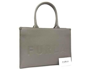 1円 ■美品■ FURLA フルラ ワンダー レザー トートバッグ ショルダーバッグ 肩掛け レディース グレー系 FL2069