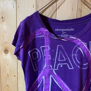 [KWT2272] AEROPOSTALE 半袖Tシャツ レディース パープル S ポス