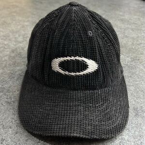 USA製 00s archive OAKLEY Genuine Software Corduroy Cap オークリー ベースボール キャップ コーデュロイ 帽子 ロゴ刺繍 ブラック 小物