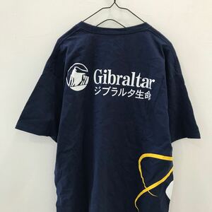 EI702 企業ロゴ 非売品 ジブラルタル生命ヘインズ 半袖Tシャツ 紺 メンズ L　