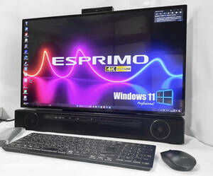 美品Win11Pro! 4K液晶27型!!ESPRIMO【新品!SSD 2TB+HDD 6TB】HexaCore-i7/メモリ32GB/Wi-Fi 6/4KテレビW録/Blu-ray/ハイレゾ/HDMI/Office