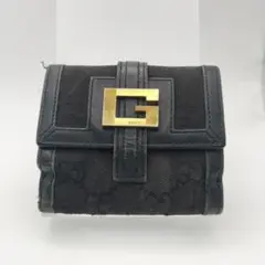 グッチ　折財布　財布　ウォレット　GGキャンバス　Gロゴ　ブラック