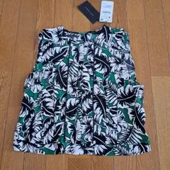 未使用タグ付き ZARA　ボタニカル柄 ノースリーブ とろみブラウス