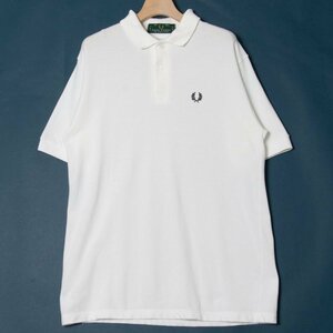 【1円スタート】メール便○ FRED PERRY フレッドペリー 半袖ポロシャツ カットソー 綿100％ 定番 ベーシック トラッド 白 40 102cm 英国製