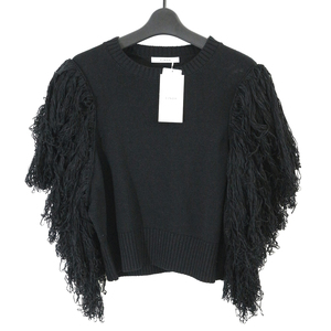 新品 CINOH 定価33,000円 24SS FRINGE KNIT PULLOVER フリンジニットプルオーバー 38 24SKN008 チノ ブラック