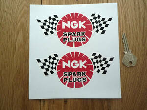 ★送料無料★NGK Spark Plugs Sticker カッティング ステッカー デカール 150mm × 70mm 2枚セット