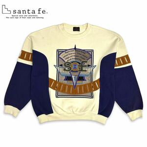 稀少■ santafe (サンタフェ) 90s 当時物 コットン ニット スウェット ベージュ 4 日本製 ヴィンテージ 90s 古着