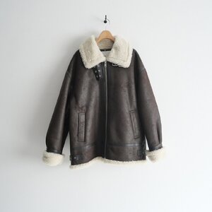 2023AW / AP STUDIO別注 / DUNST ダンスト / boa riders coat (BROWN) ライダースブルゾン M / 23020587000830 / 2401-0827