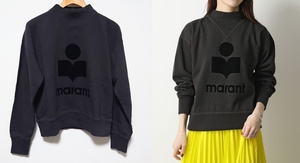 新品 定価5.5万 Isabel Marant ETOILE イザベルマラン MOBY SWEAT SHIRT FADED BLACK ロゴ スウェット 38 近藤千尋 着 TW