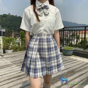 プリーツスカート、リボン2点セット　制服コーデ　制服　女子中高生 JK 女子大生