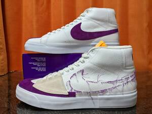 最後 29.5cm NIKE SB ZOOM BLAZER MID EDGE L 検 ズーム ブレザー ミッド エッジ スウェード 本革 エッヂ ホワイト/パープル 白/紫 US11.5