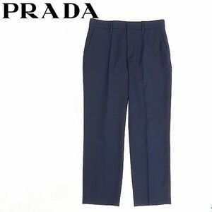 国内正規品◆PRADA プラダ スラックス テーパード パンツ 紺 ネイビー 38