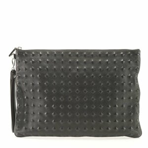 1円■新品同様■MCM エムシーエム■ヴィセトス エンボス レザー セカンドバッグ クラッチ 書類 ポーチ ブラック 黒 A4 メンズ MMM AC3-4