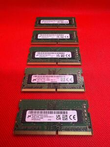 Micron 16GB 1Rx8 PC4-3200AA-SA2-11 ノートパソコン用DDR4メモリ 16GB 5枚セット計80GB　管3