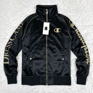 未使用【DRESS CAMP ドレスキャンプ × champion チャンピオン】トラックジャケット ジャージ 日本製 ブラック×ゴールド 黒 金 44 S