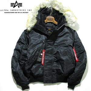 新品 未使用▼ 定価34980円　アルファ　ALPHA industries　N-2B　N2B　Lサイズ　ミリタリー　ファー　フライトジャケット　黒　ブラック