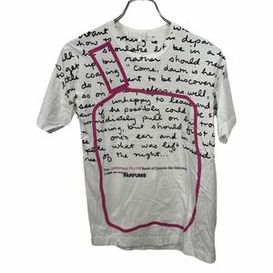 COMME des GARCONS コムデギャルソン メンズ　　ホワイト　半袖 Tシャツ　文字　プリント